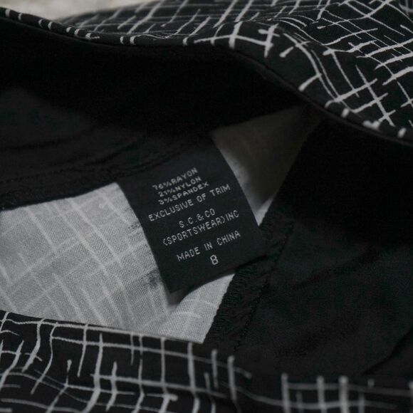 SC & Co Work Legging Pants Ankle Women Size 8 Black and White - Picture 4 of 8